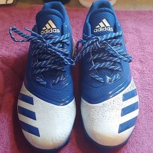 Adidas blue and white cleats